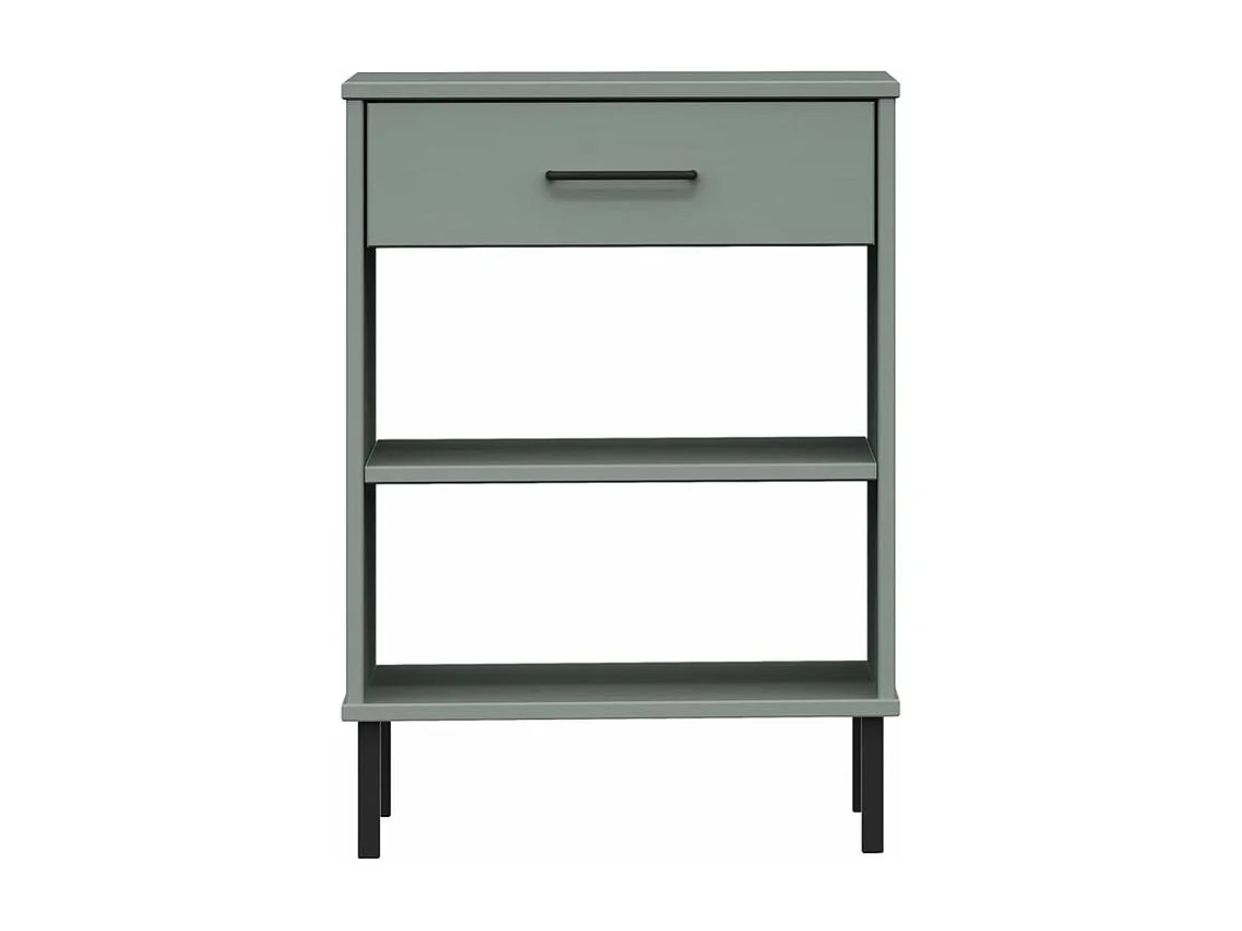 Armoire console avec pieds en métal Gris Bois pin massif OSLO
