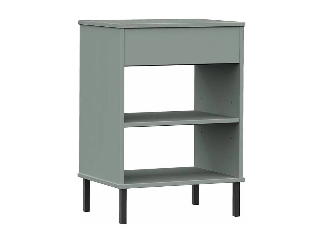 Armoire console avec pieds en métal Gris Bois pin massif OSLO