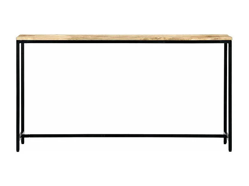 Console manguier massif clair et métal noir Bastia