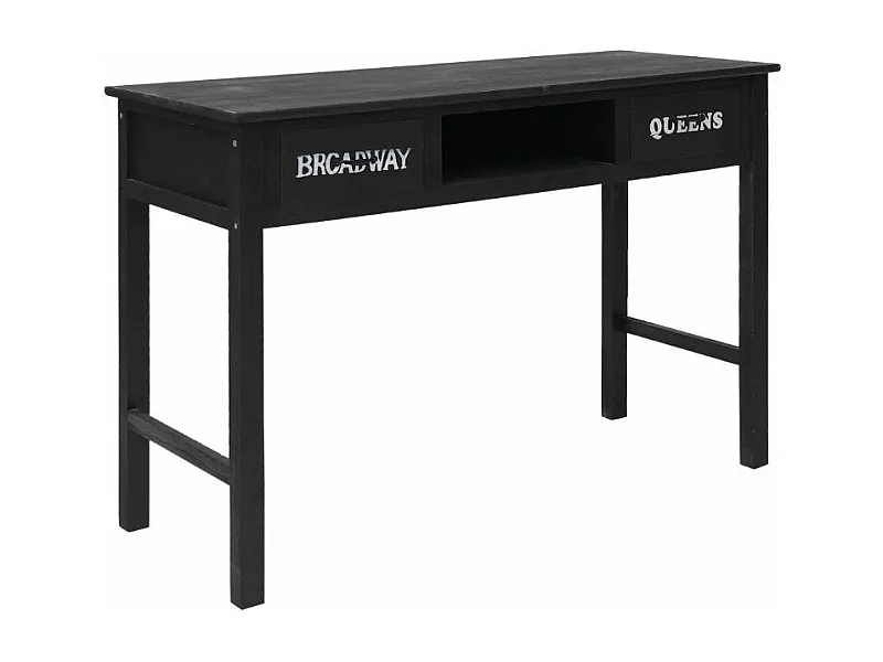 Console 2 tiroirs paulownia massif noir Imma