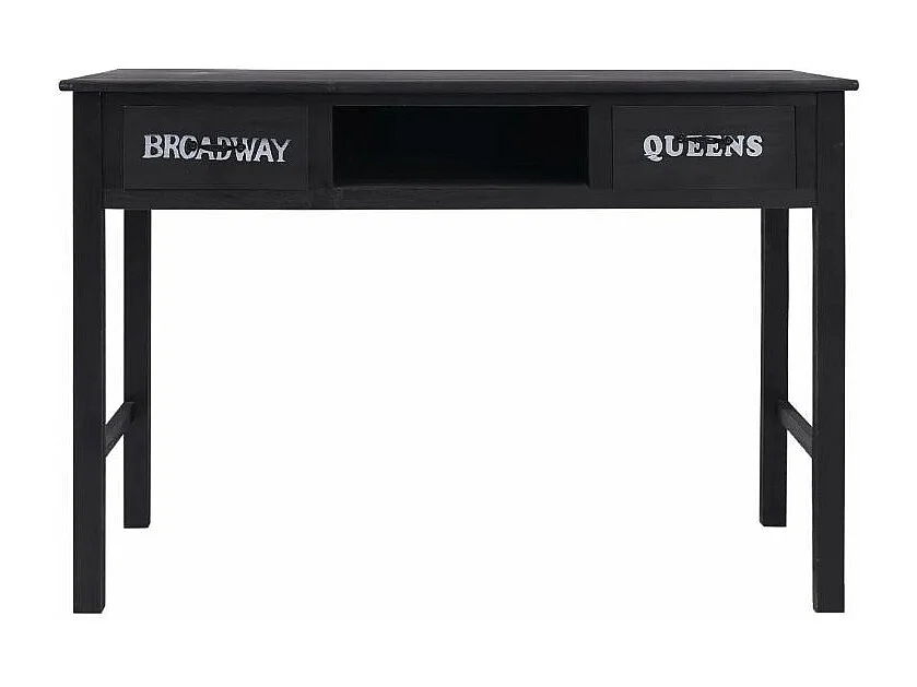 Console 2 tiroirs paulownia massif noir Imma