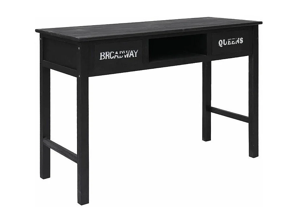 Console 2 tiroirs paulownia massif noir Imma