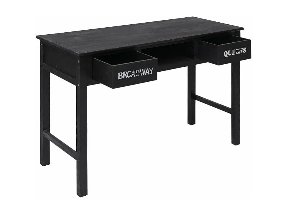 Console 2 tiroirs paulownia massif noir Imma