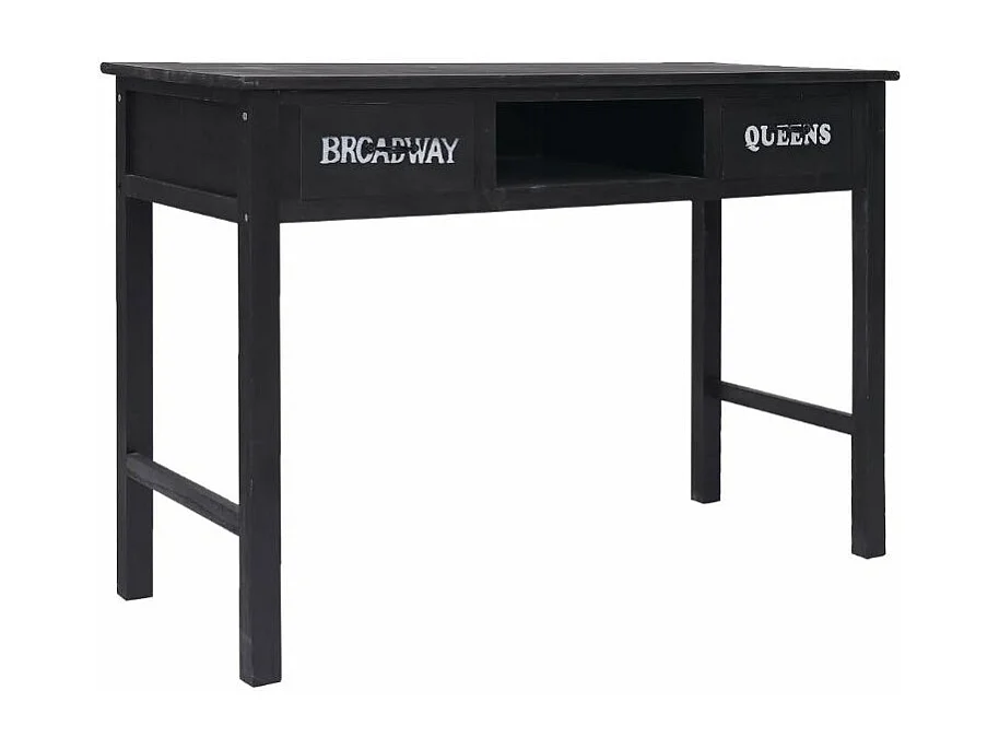 Console 2 tiroirs paulownia massif noir Imma