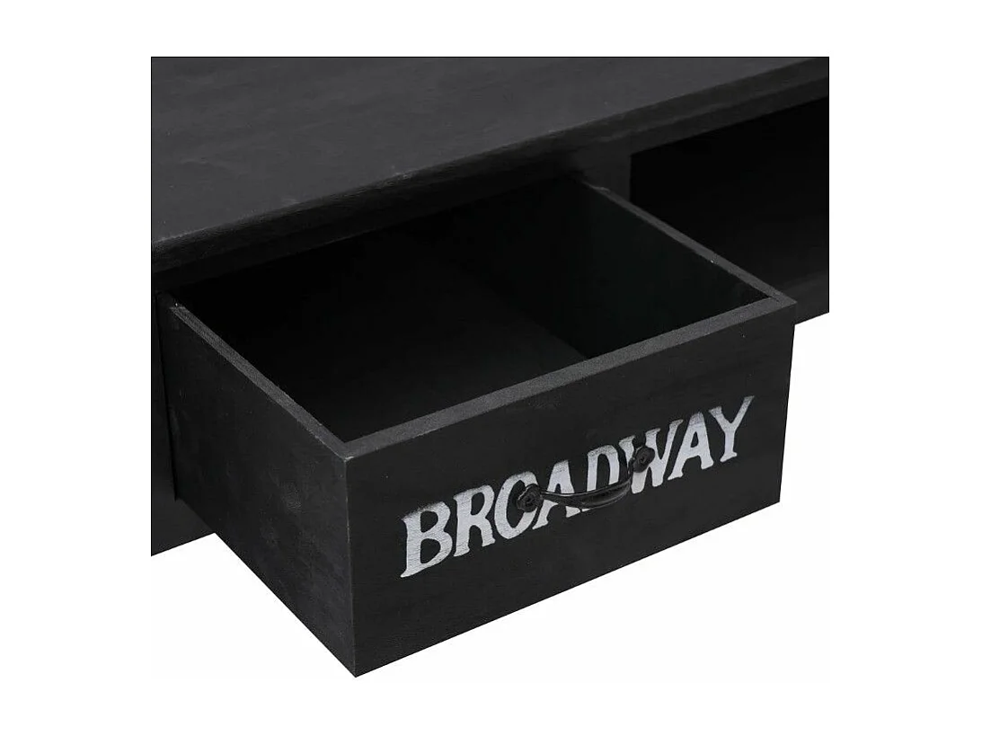 Console 2 tiroirs paulownia massif noir Imma