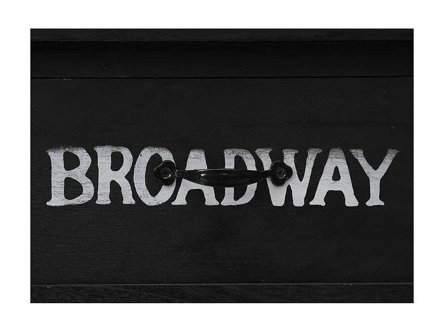 Console 2 tiroirs paulownia massif noir Imma