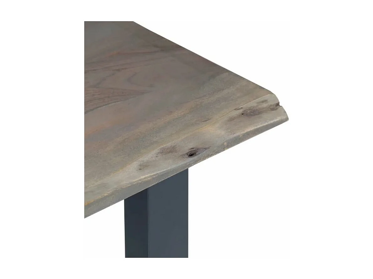 Console acacia massif et métal gris Miji