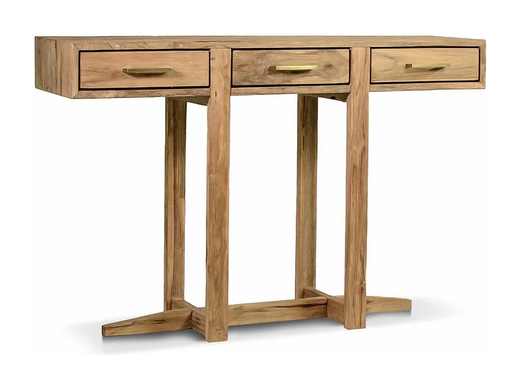 Touka naturel teakhouten console 3 lades 130 cm