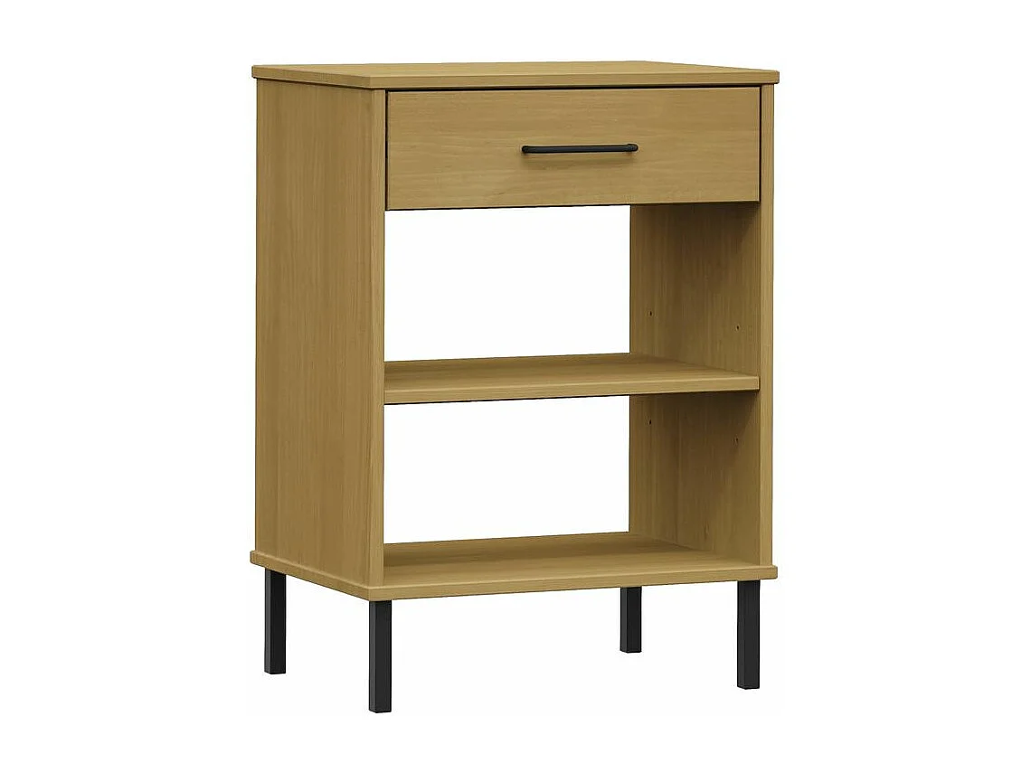 Armoire console avec pieds en métal Marron Bois pin massif OSLO