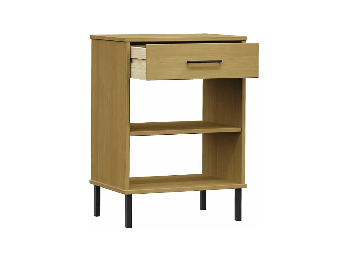 Armoire console avec pieds en métal Marron Bois pin massif OSLO