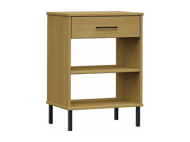 Armoire console avec pieds en métal Marron Bois pin massif OSLO