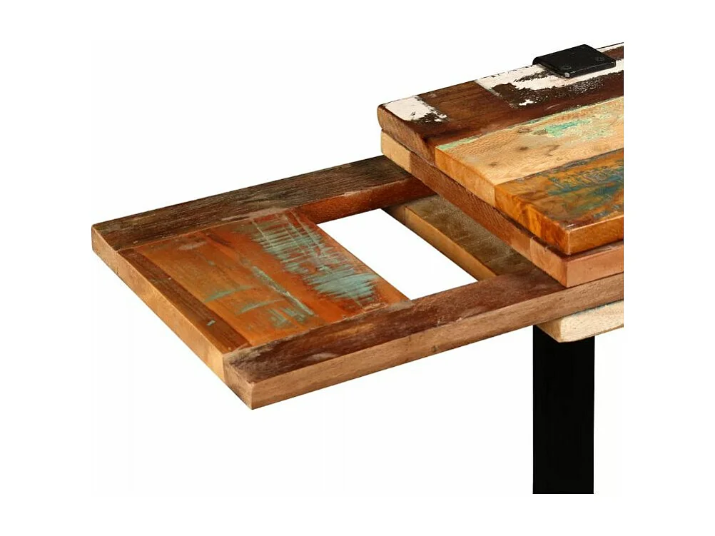 Console réglable bois massif recyclé et métal noir Souly