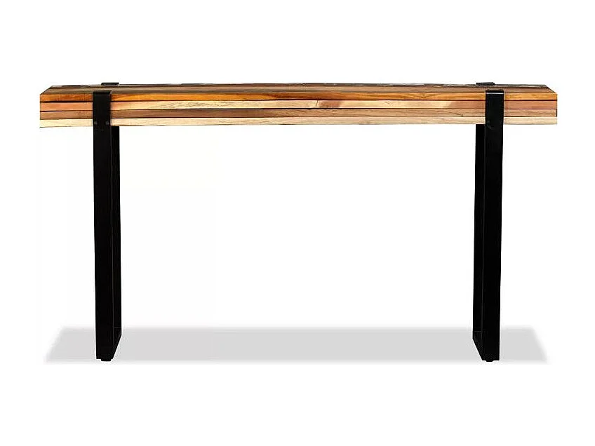 Console réglable bois massif recyclé et métal noir Souly
