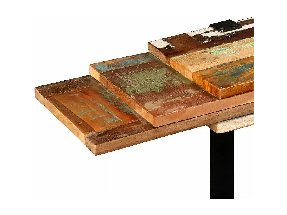 Console réglable bois massif recyclé et métal noir Souly