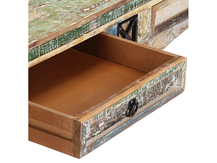 Console 2 tiroirs bois massif recyclé Moust