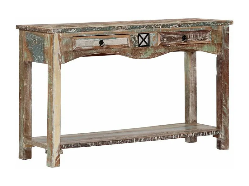 Console 2 tiroirs bois massif recyclé Moust