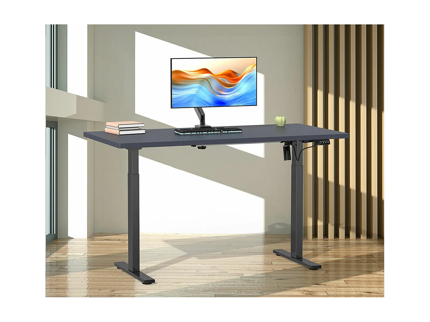 LonaE bureau fonction de montée et descente électrique 160x80x71-120cm anthracite, noir.