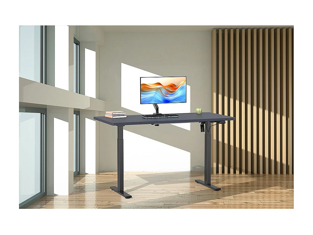 LonaE bureau fonction de montée et descente électrique 160x80x71-120cm anthracite, noir.