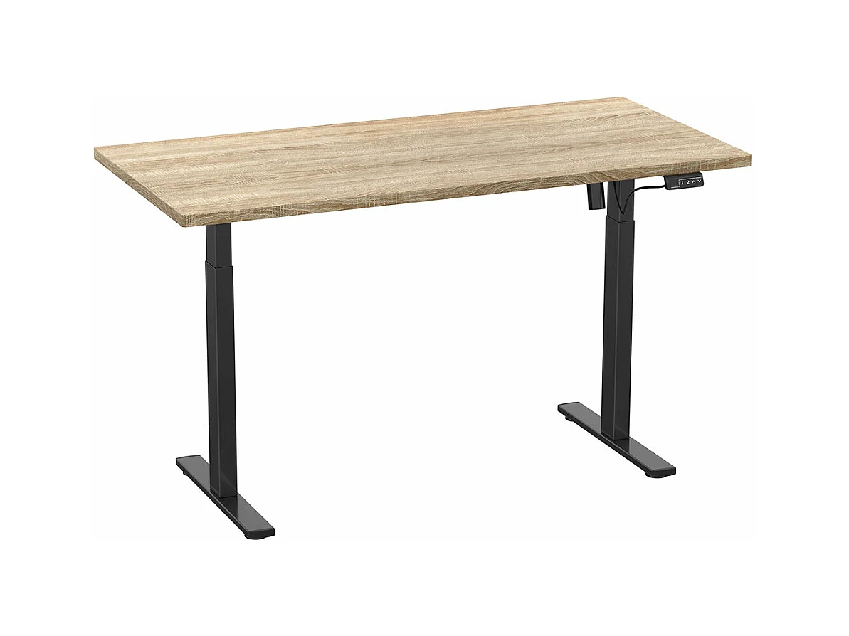 LonaE bureau fonction de montée et descente électrique 160x80x71-120cm chêne décor, noir.