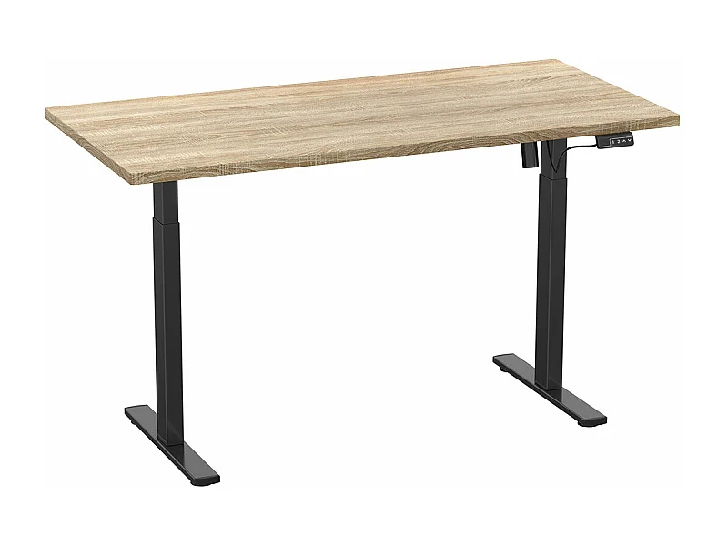 LonaE bureau fonction de montée et descente électrique 160x80x71-120cm chêne décor, noir.