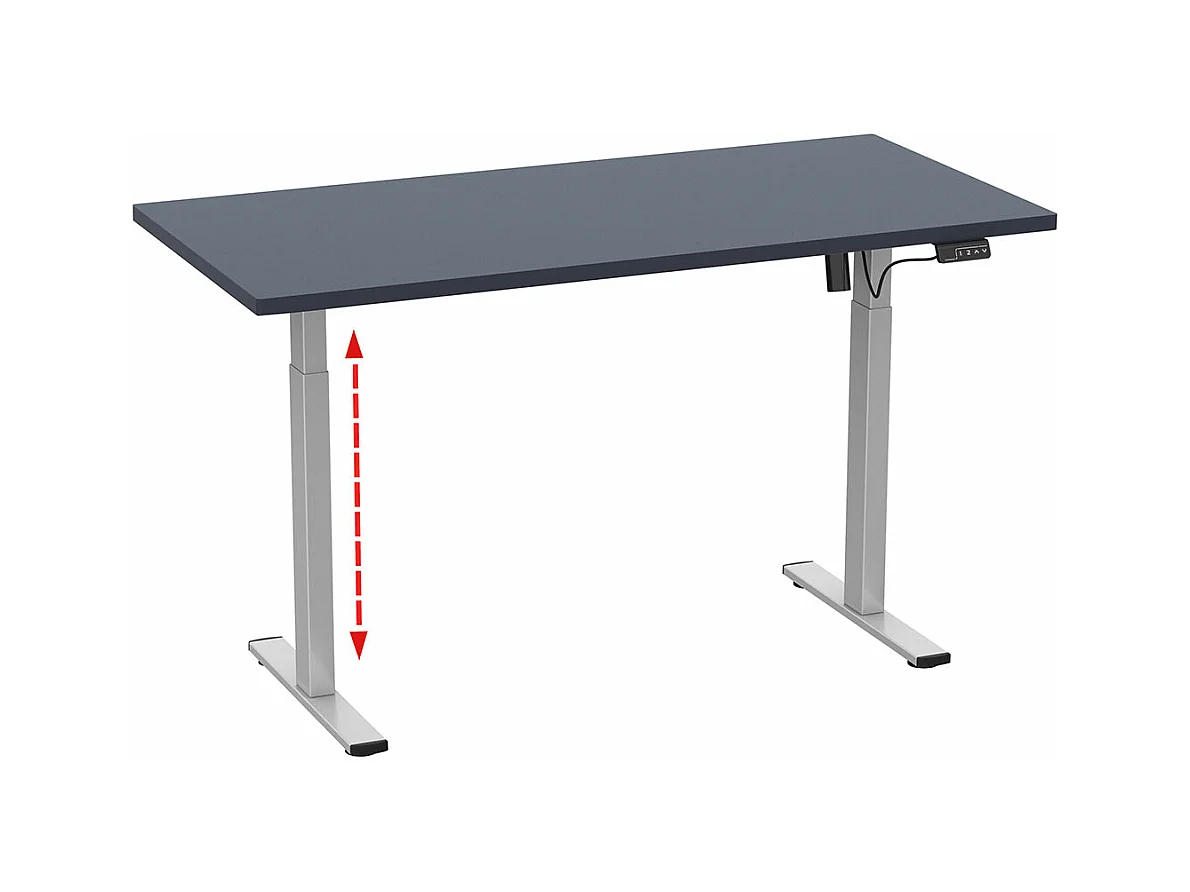 LonaE bureau fonction de montée et descente électrique 160x80x71-120cm anthracite, couleur argent.