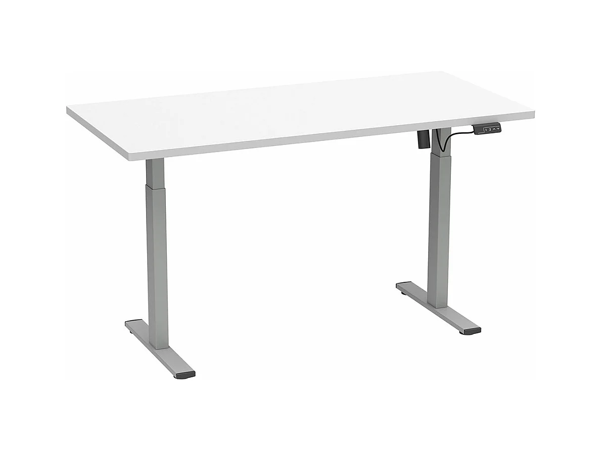 LonaE bureau fonction de montée et descente électrique 160x80x71-120cm blanc, couleur argent.