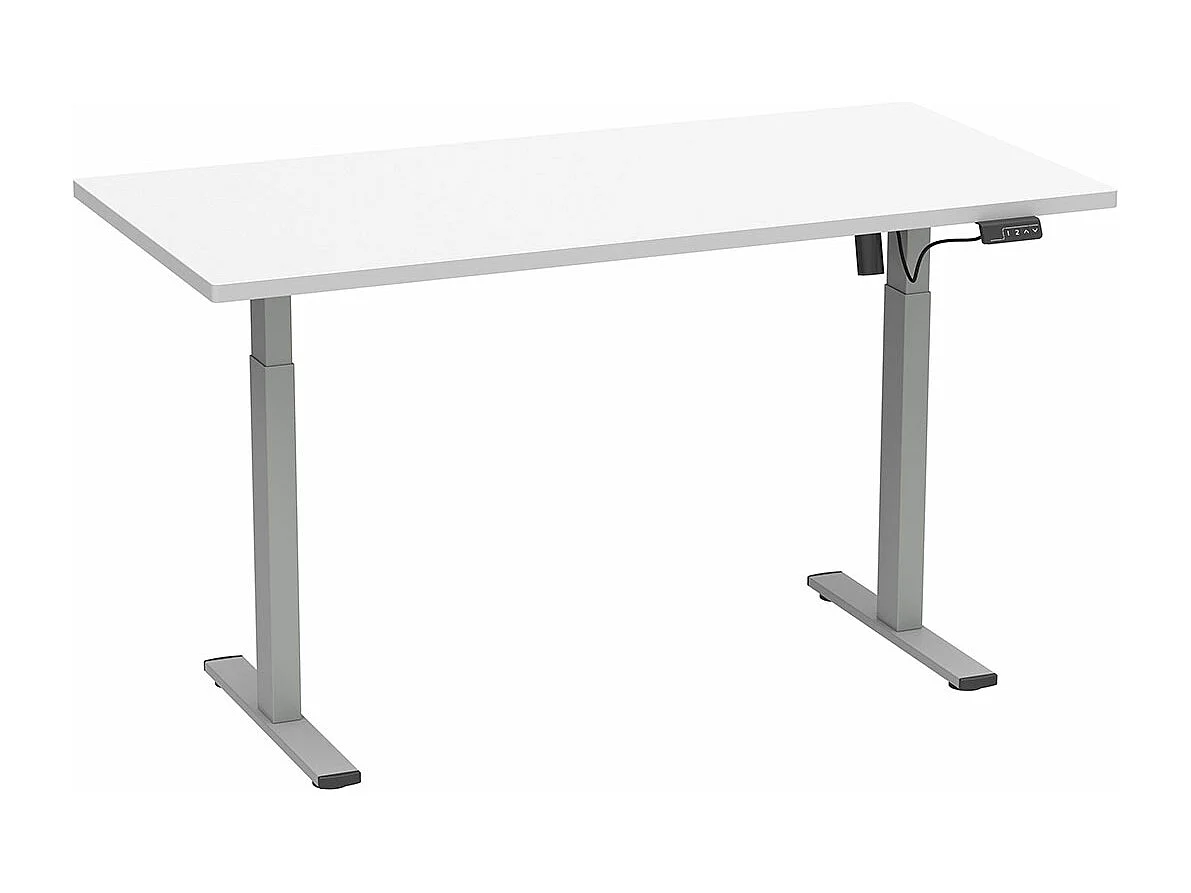 LonaE bureau fonction de montée et descente électrique 160x80x71-120cm blanc, couleur argent.