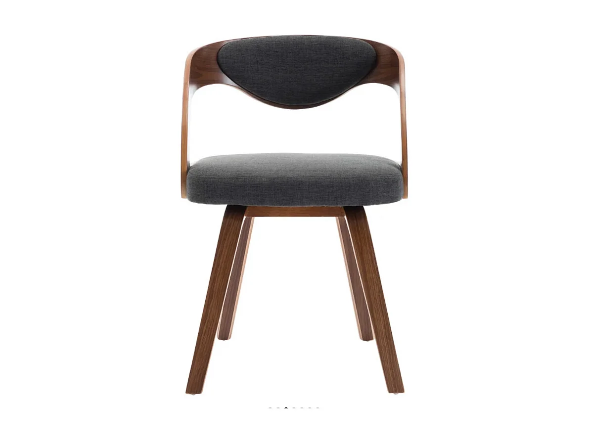 Chaise de salle à manger bois foncé et tissu gris Canva - Lot de 2