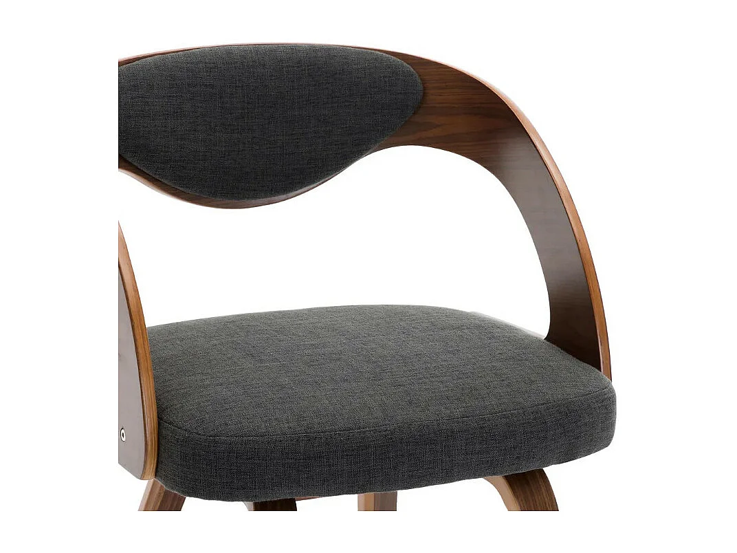 Chaise de salle à manger bois foncé et tissu gris Canva - Lot de 2