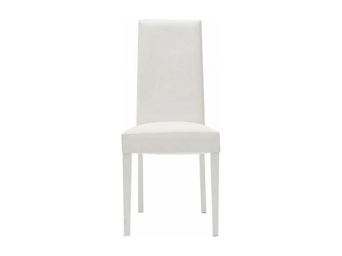 Chaise en bois massif et faux cuir Tanio - Lot de 2-Couleur Blanc