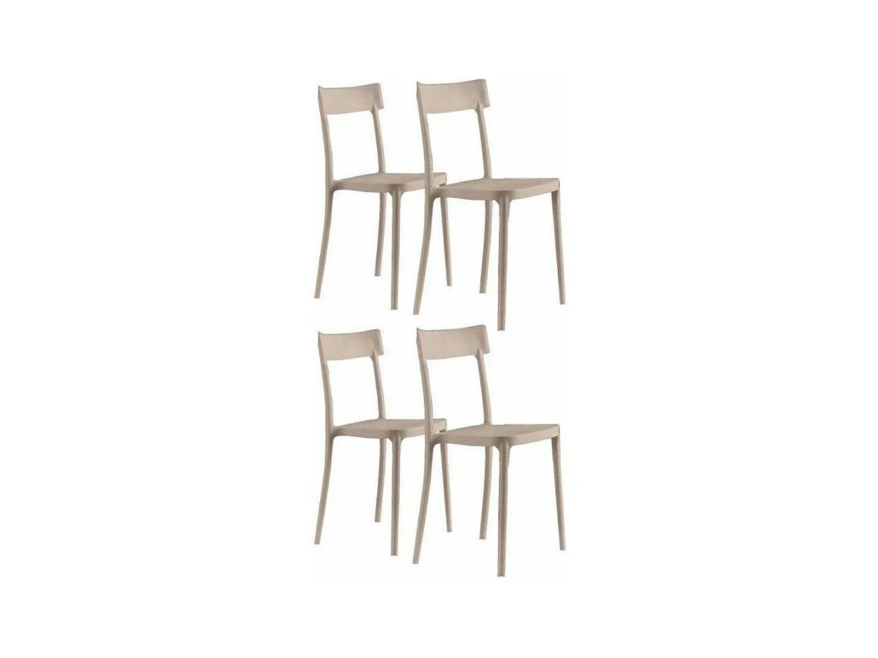 Saray Italiaanse stapelbare polypropyleen stoel - Set van 4-Kleur Rood