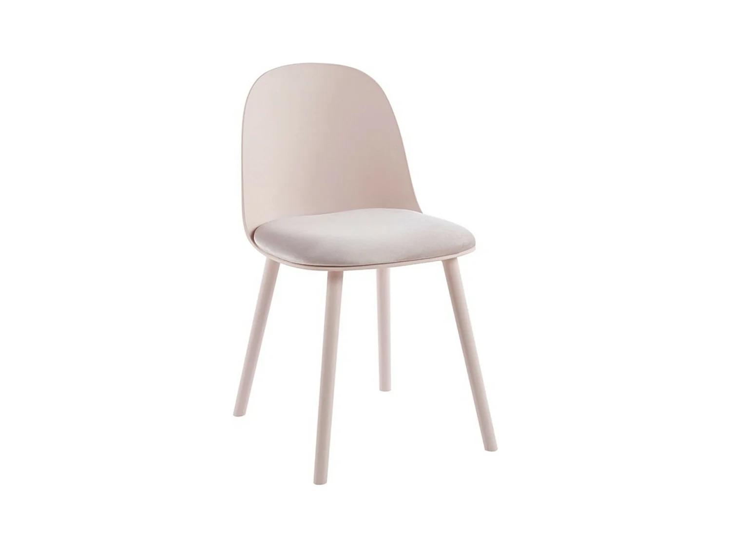 Chaise avec coussin d'assise en velours Kalipo - Confort et modernité-Couleur Rose clair
