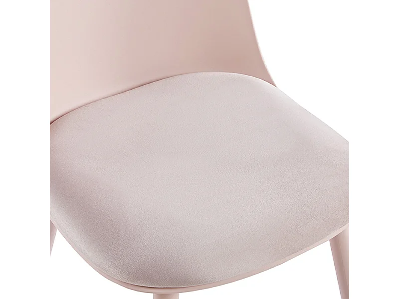 Silla Kalipo con cojín de asiento de terciopelo - Comodidad y modernidad-Color Rosa claro