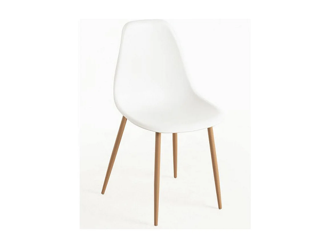 Chaise scandinave blanc et naturel Kerry - Lot de 2