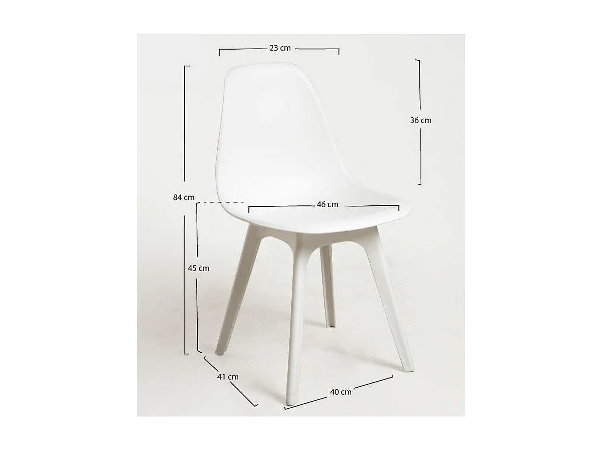 Chaise polypropylène blanc Brink - Lot de 2