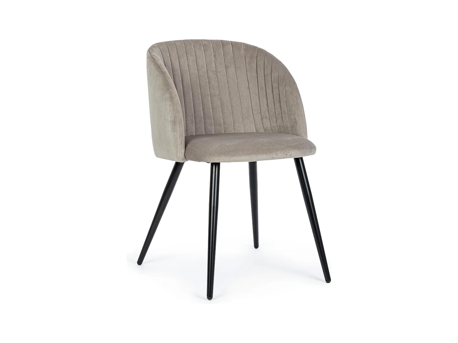 Set van 2 QUENTIN stoelen in gestoffeerd fluweel - Modern comfort-Kleur Beige