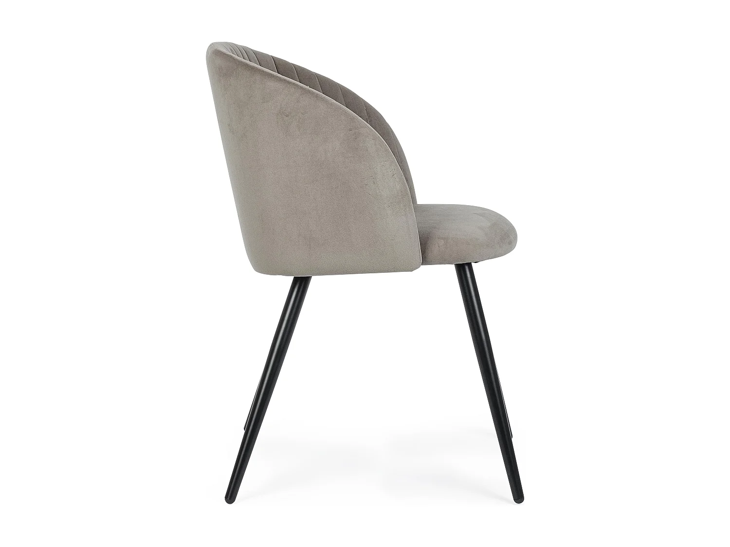 Lot de 2 chaises Quentin en velours rembourré - Confort moderne-Couleur Beige