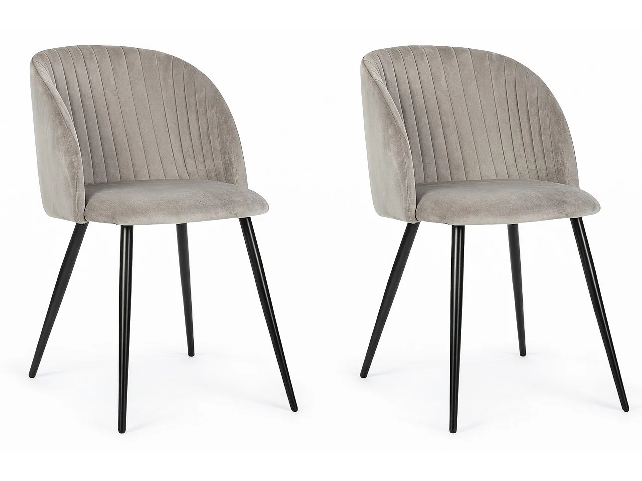 Lot de 2 chaises QUEEN – Velours ultra doux & confort premium-Taupe