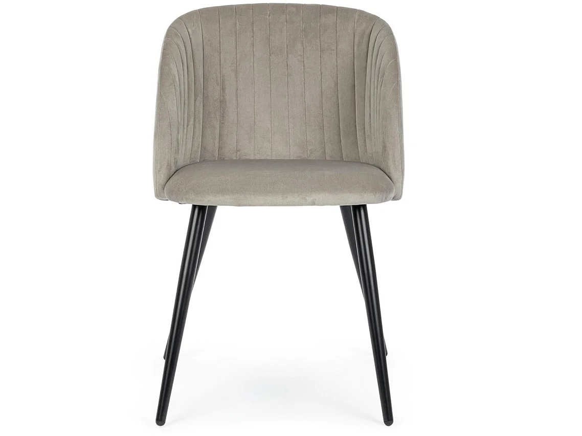 Lot de 2 chaises QUEEN – Velours ultra doux & confort premium-Taupe