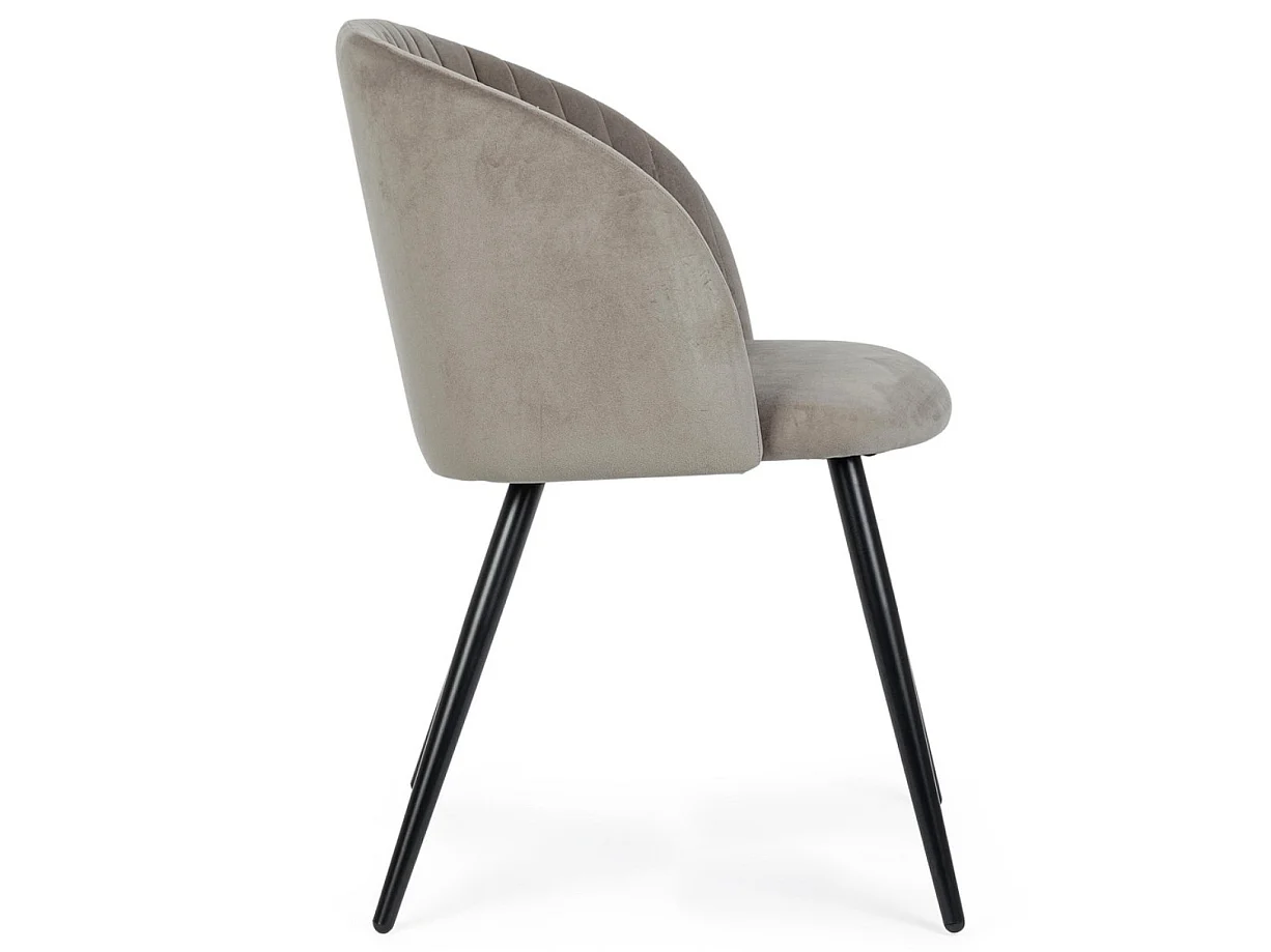 Lot de 2 chaises QUEEN – Velours ultra doux & confort premium-Taupe