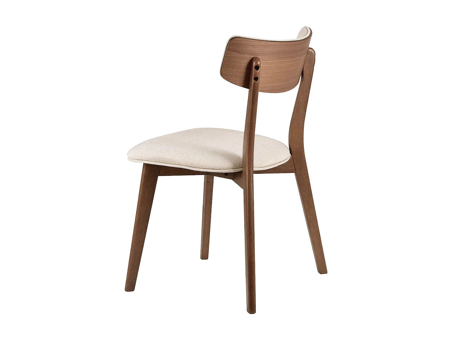 Chaise en bois et tissu Bonka – Élégance et confort-Couleur Marron/Beige clair