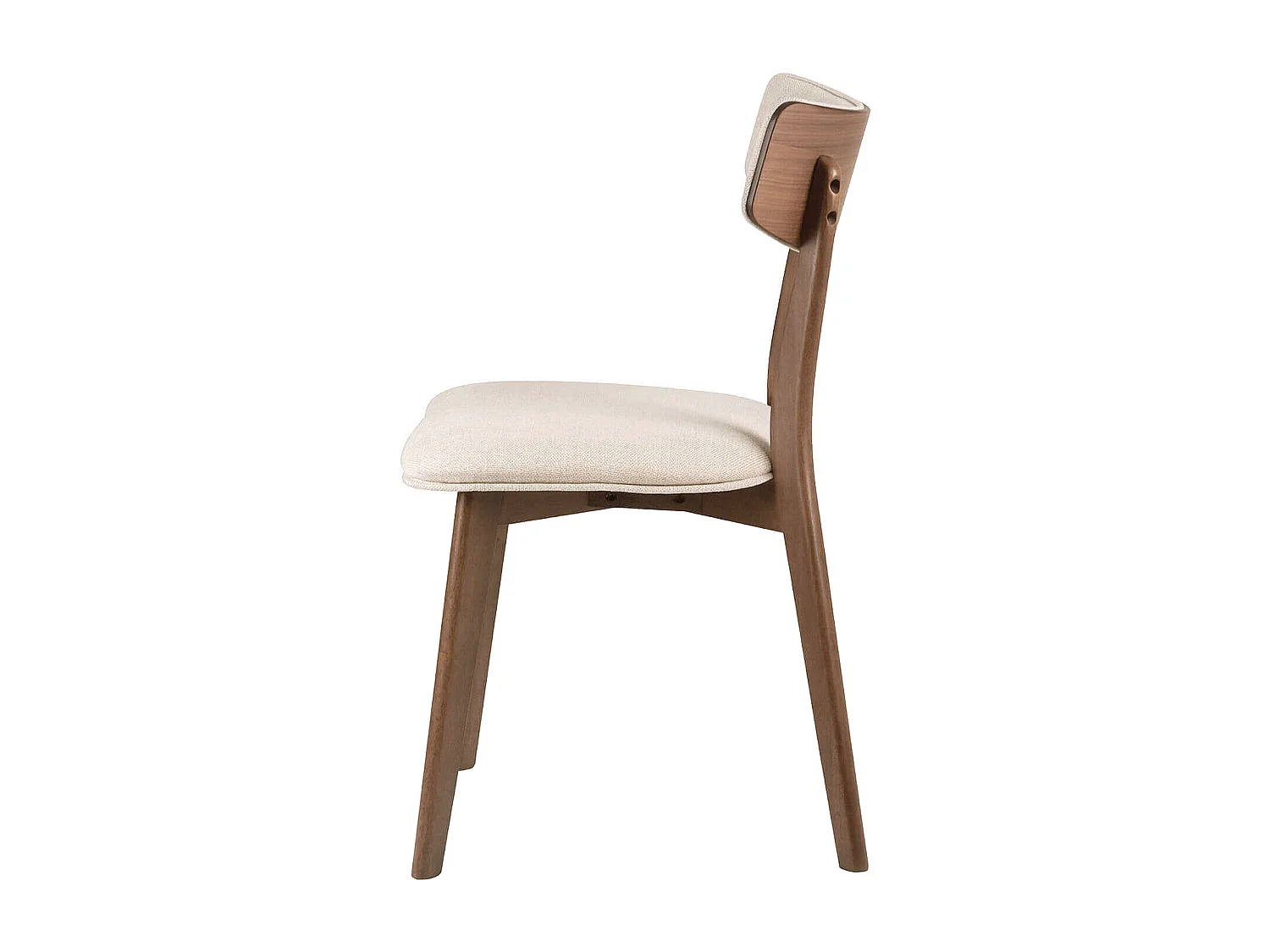 Chaise en bois et tissu Bonka – Élégance et confort-Couleur Marron/Beige clair