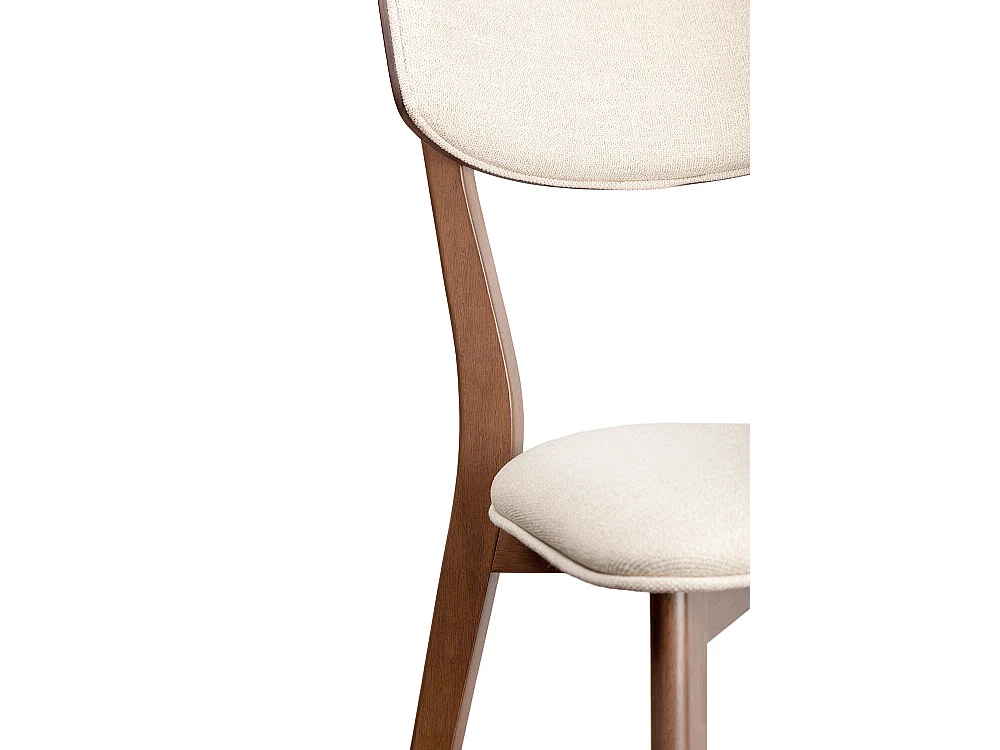 Chaise en bois et tissu Bonka – Élégance et confort-Couleur Marron/Beige clair