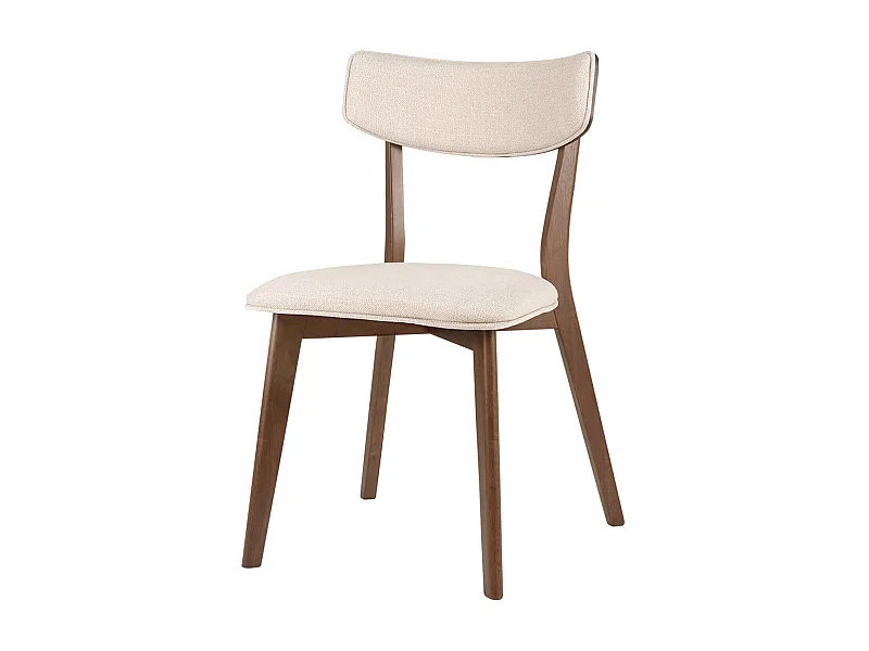 Chaise en bois et tissu Bonka – Élégance et confort-Couleur Marron/Beige clair