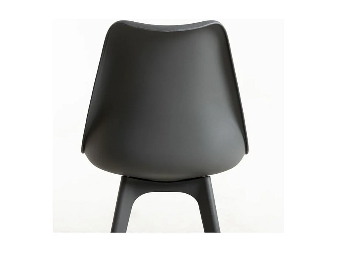 Silla moderna Arko de polipropileno y cojín de asiento de piel sintética gris oscuro