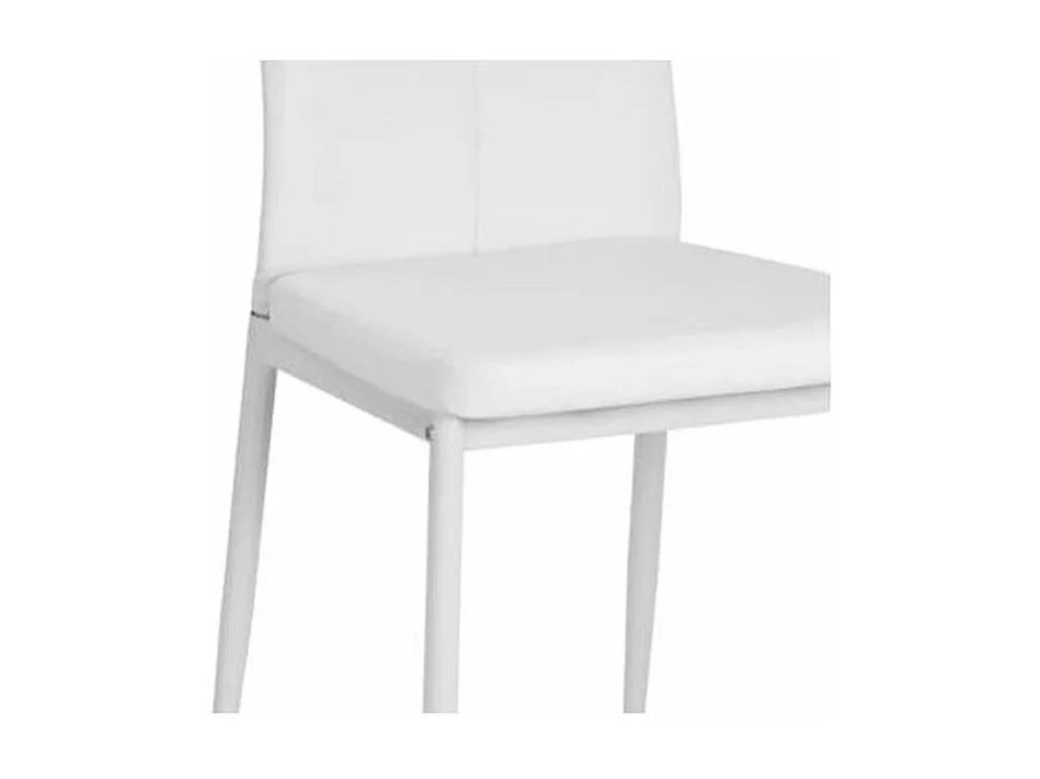 Chaise à manger similicuir blanc et pieds métal noir Mikarel - Lot de 2