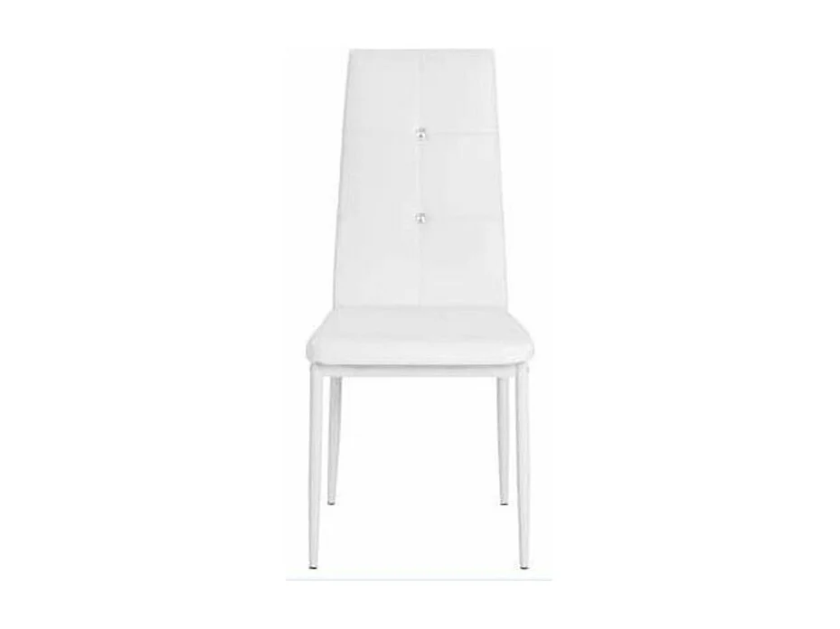 Chaise à manger similicuir blanc et pieds métal noir Mikarel - Lot de 2