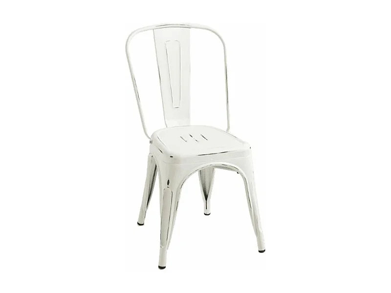 Silla industrial vintage de acero Kontoir-Color Blanco