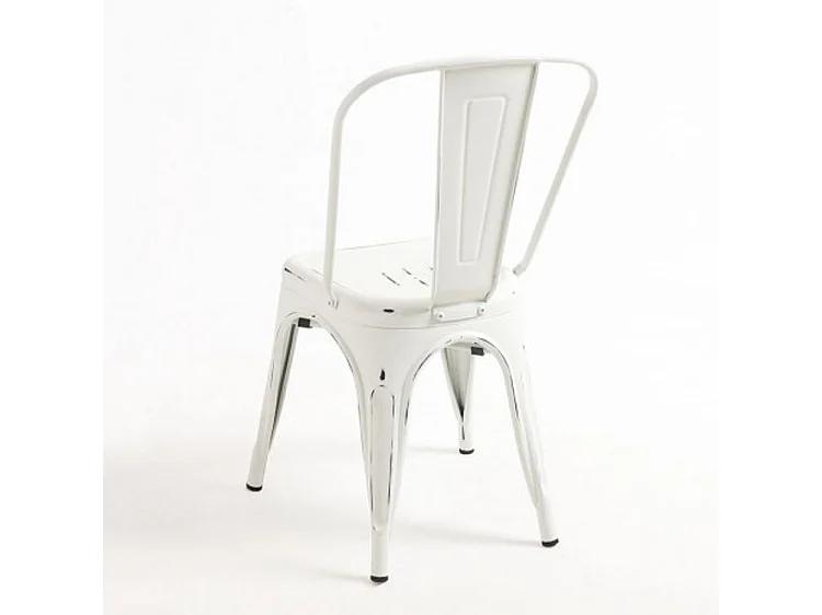 Chaise industrielle acier vintage Kontoir-Couleur Blanc