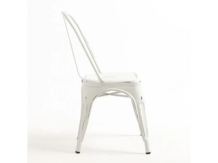 Chaise industrielle acier vintage Kontoir-Couleur Blanc